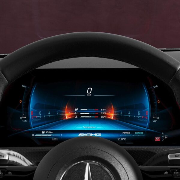 Gráficos AMG en cuadro y logo AMG en pantalla